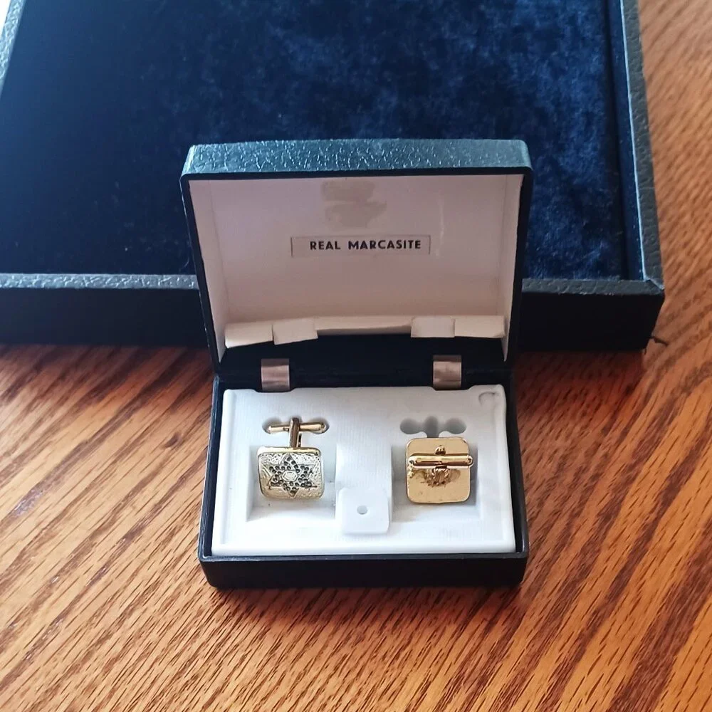 Vintage Marcasite Freemason Star Cufflinks